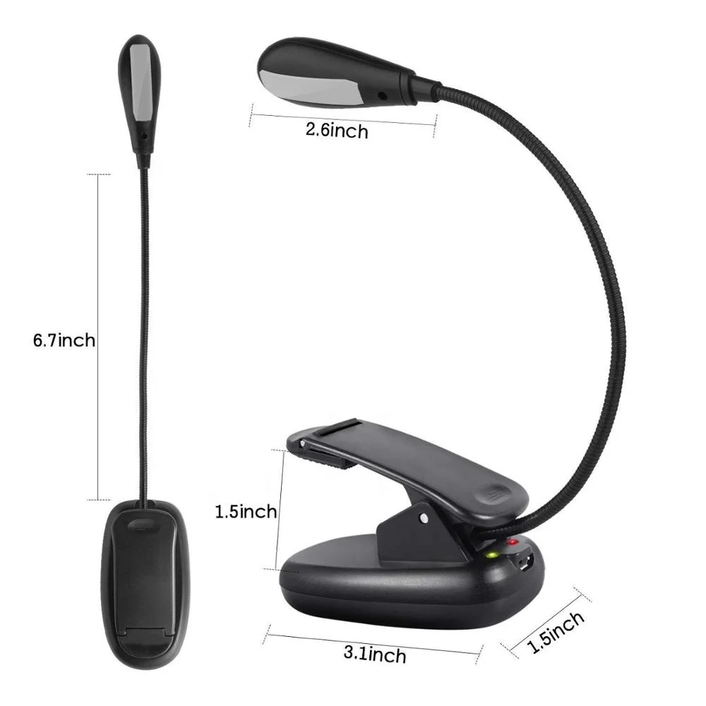 
Portable adjustable LED Book light Eye-caring table desk lamp flexible Clip on Light for night 