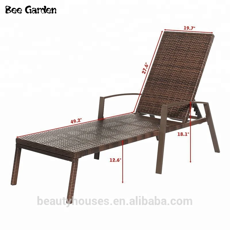 
Outdoor furniture rattan swimming pool lounge chair beach sun bed 