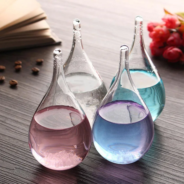 Europe style colorful waterdrop design weather predictor storm glass