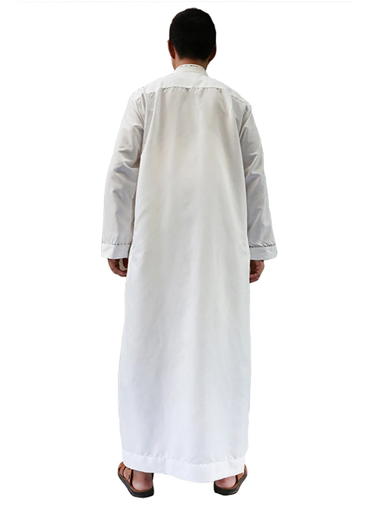 Middle East Islamic Full length  Clothing  Dubai  kaftan Muslim Buttons  polyester  Mens Thobe