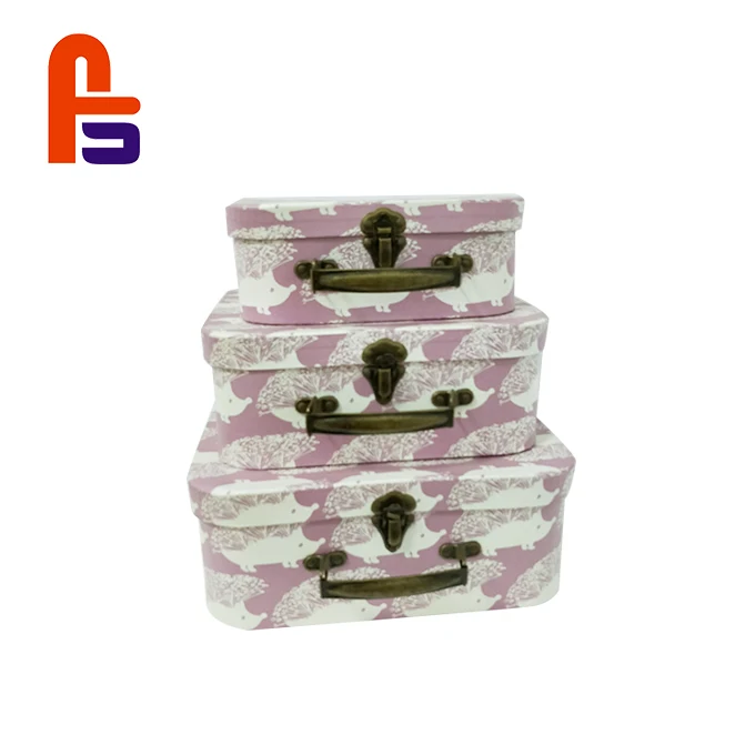 Luxury Custom Christmas Candy Box Cardboard Printed Suitcase Shaped Baby Gift Box with handle