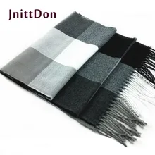 2014 male wool scarf male plaid cashmere scarf muffler lovers thick thermal double faced