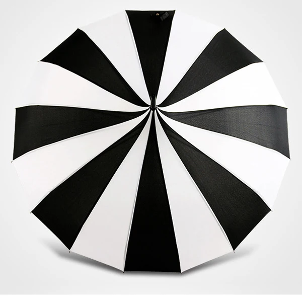 Stripe Classic Style Hand-sewed Pongee Fabric Sun Pagoda Umbrella White/Red Wedding Parasol