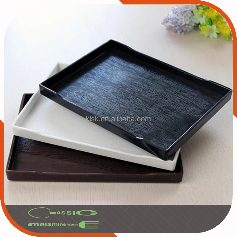 With Handles Plastic Melamine Tray