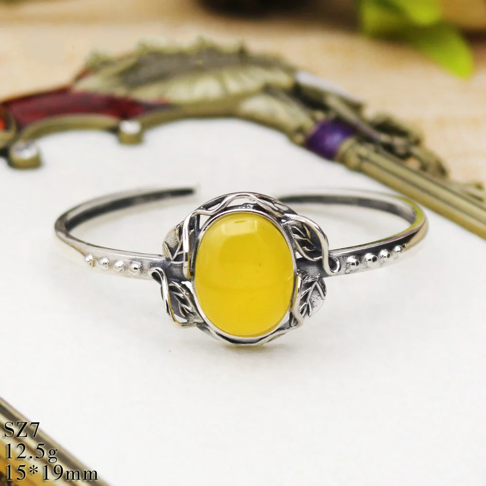 15*19 mm 925 Sterling Silver Bracelet Jewelry Cabochon Blank Settings Oval Cabochon Opal Agate Amber Setting DIY