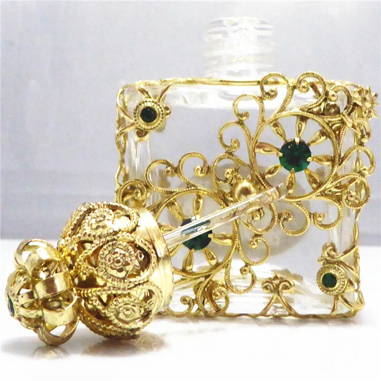 Wholesale 10ml Arabic Style Square Empty Perfume Bottles With Glass Stick Cap