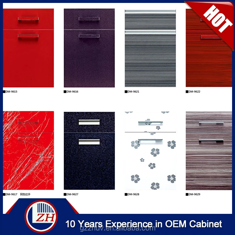 acrylic laminate kitchen&cabinet glass door pvc kitchen cabinet door high gloss vinyl wrap doors kitchen cabinets