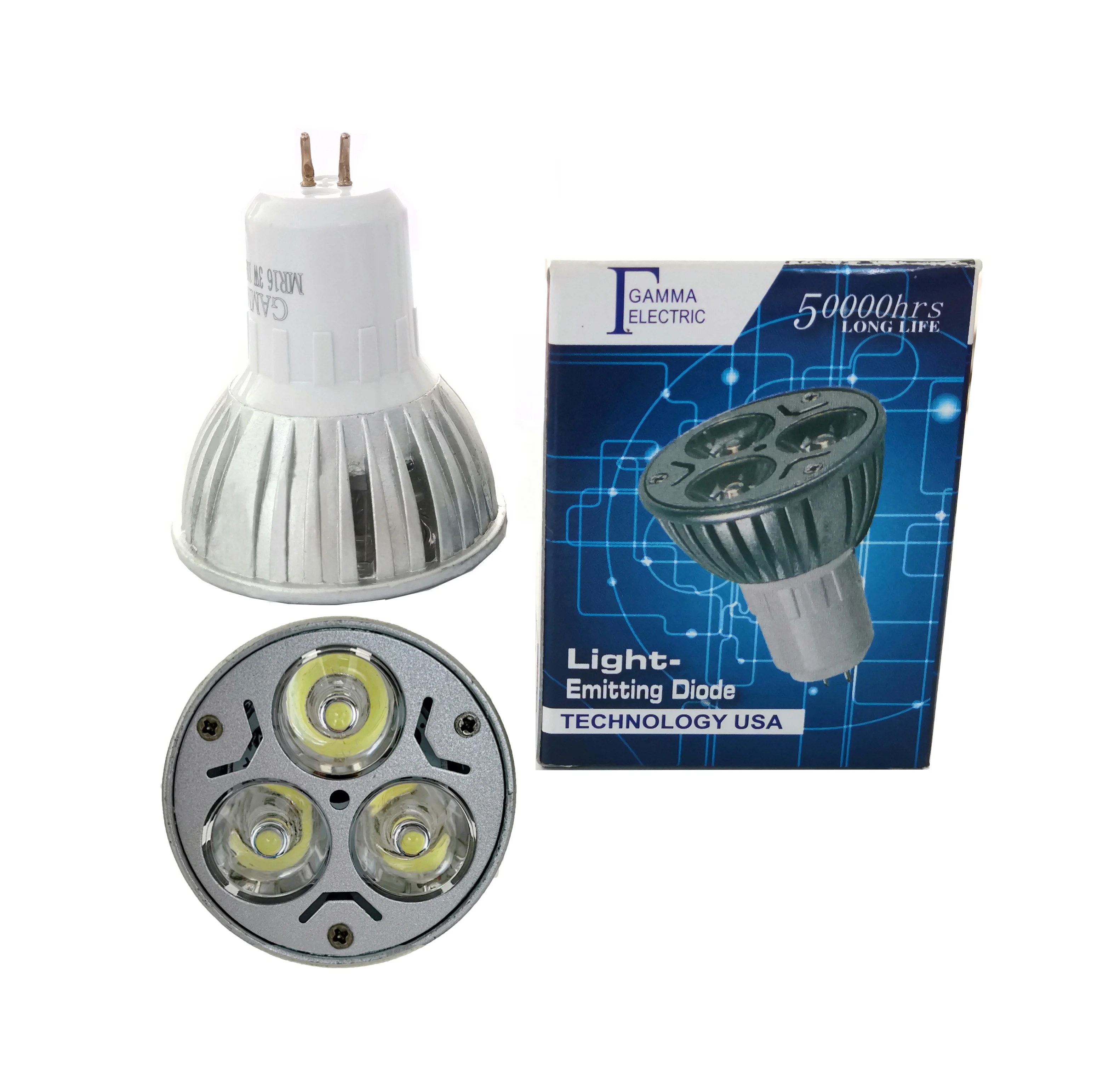 Free sample 220V 3W mr16 led spot light led MR16 led bulb white color meter material LED bulb 3W led spot lamp