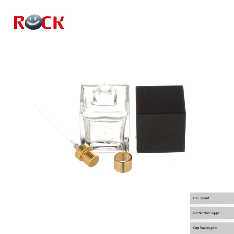 50 мл мужской квадратный флакон-распылитель для духов с черной крышкой