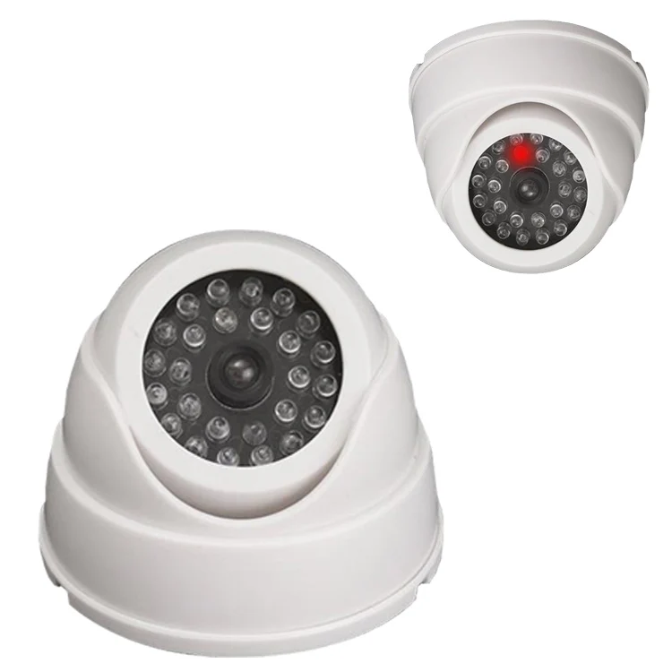 Dome Dummy Camera White Color Use 2pcs Alkaline Battery Deter Theft
