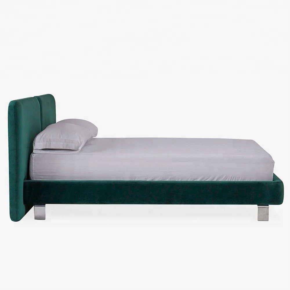 Modern luxury fabric double bed design furniture  queen size bed frame