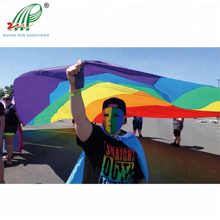 OEM Manufacturer Cheap Durable Fabric Large American Gay Pride Rainbow Flag