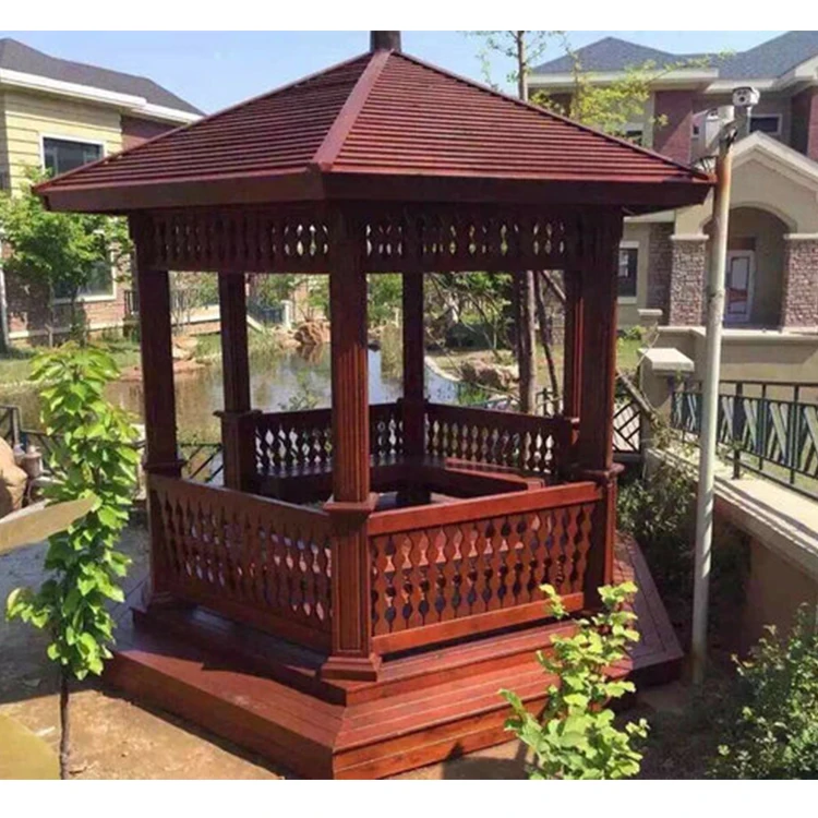 Customized Beautiful sunshade Outdoor Wooden Gazebo
