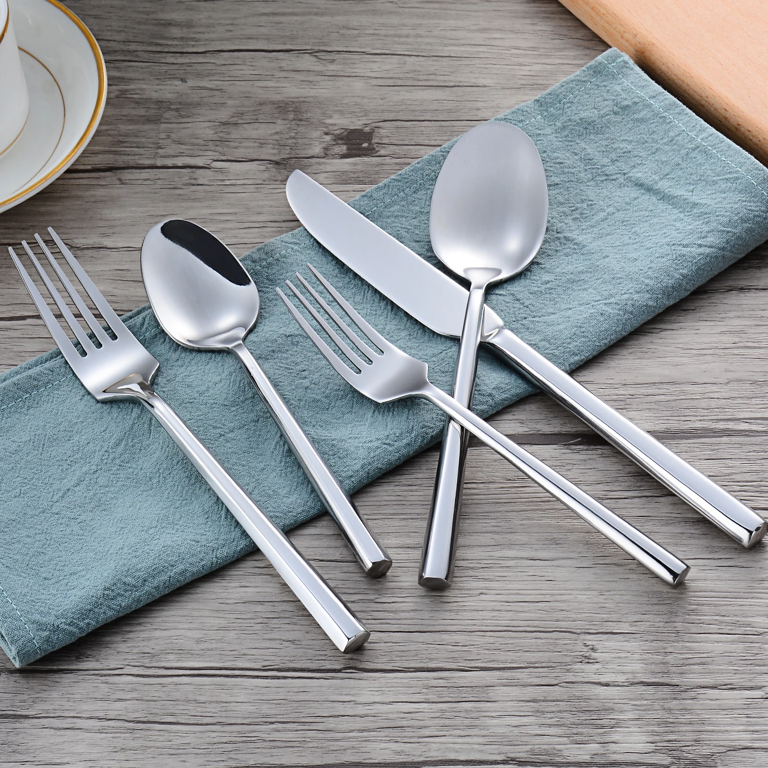 DEACORY 1810 stainless steel antique silver flatware sets for wedding