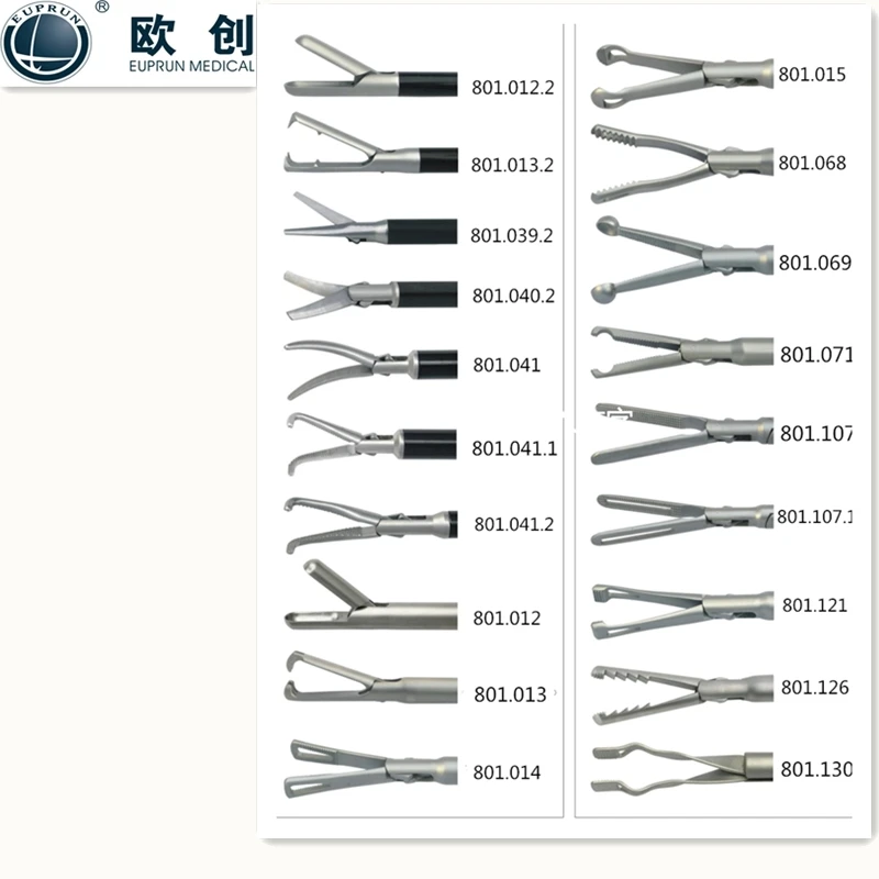 Euprun Reusable Laparoscopic 10mm 330mm Grasping Forceps Claw Forceps Biopsy Forceps Autoclavable Stainless Steel Factory Price
