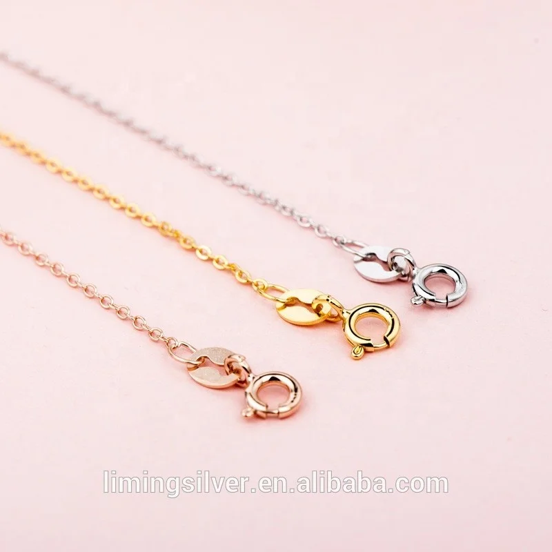 L01 Low price 18inches wholesale custom 925 Silver rolo chain link necklace made in italy 925 sterling silver cross chain