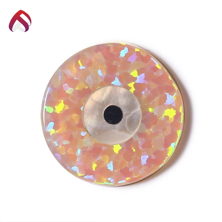 Blue Op06 Turkey Evil Eyes Shape Synthetic Opal Loose Stone With Full Drilled Hole