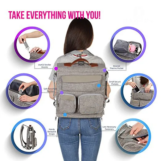 wholesale Baby 3 in 1 Portable Bassinet waterproof Diaper Bag travel mummy diaper bag