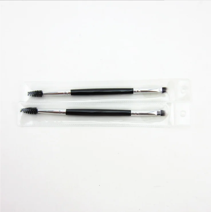 Профессиональная Кисть для макияжа, гребень для ресниц и бровей маленького размера с деревянной ручкой, Черная Кисть для макияжа