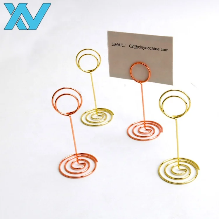 Металлический зажим-держатель круглой формы 85 мм для вечеринки, металлический зажим для меню из проволоки (золотые, розово-золотые цвета)