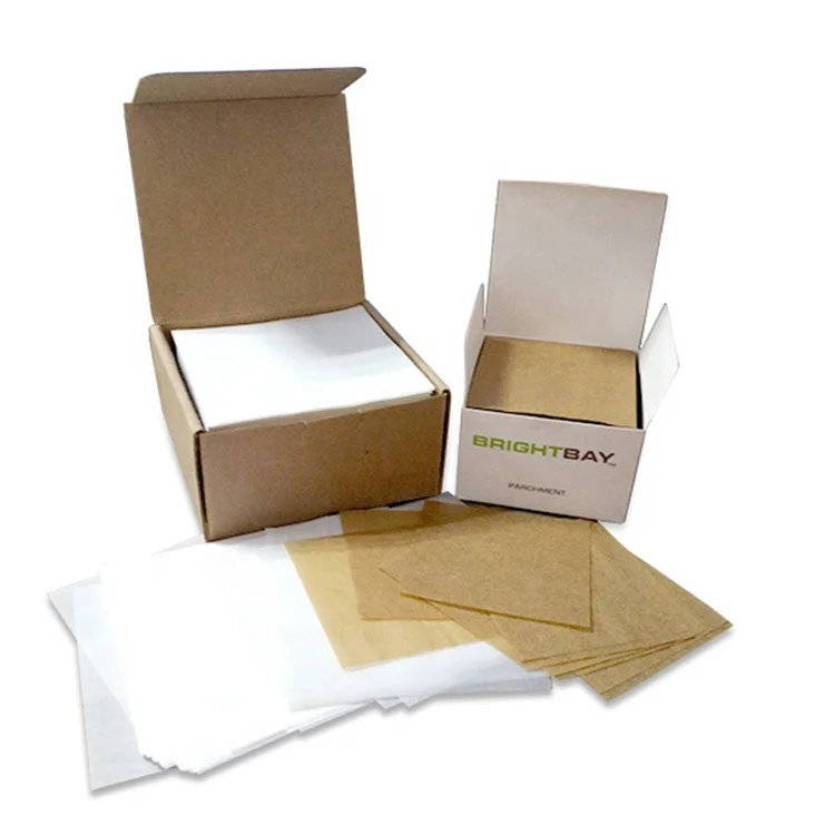 
50gsm specialty oil proof white parchment paper squares for resin pressing extractive wrapping 5 x 5 inch 1000sheets 