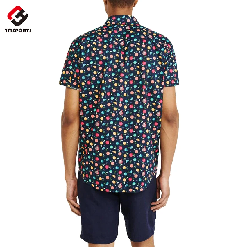Wholesale Short Sleeves Hawaiian Shirts Custom Printing Mens Shirts