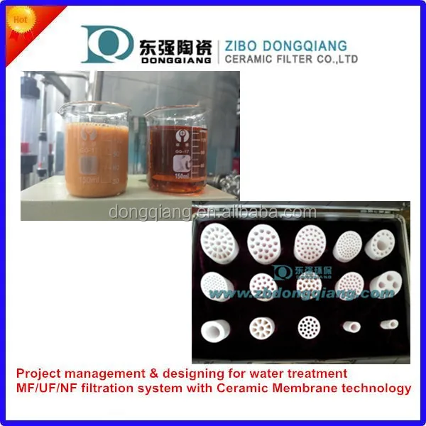 Al2O3, циркониевая керамическая мембранная фильтрующая трубка для фильтрации химического раствора
