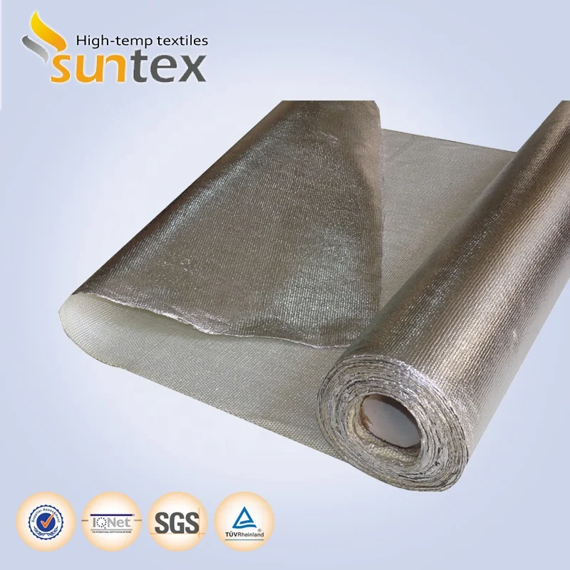 0.4 mm thermal insulation fiberglass cloth woven fabric laminated aluminium foil