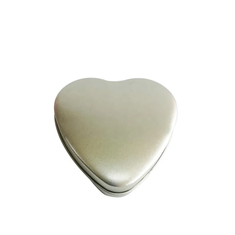 Glossy Finish Heart Shape Silver Color Each Tin Box in a Poly Bag, Proper Quantity Into an Exporter Carton. Tinplate Cookie