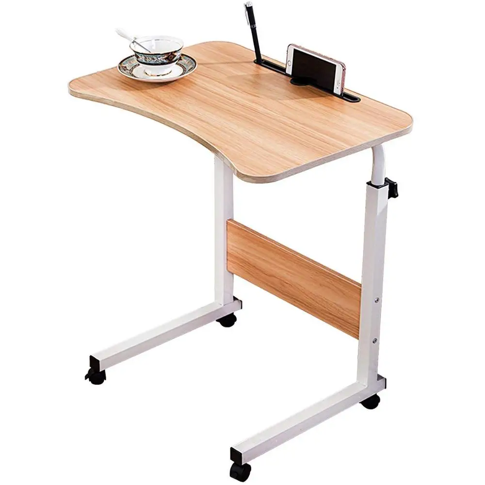 Adjustable Height Laptop Desk Table Stand, Over Bed Side Table with Wheels