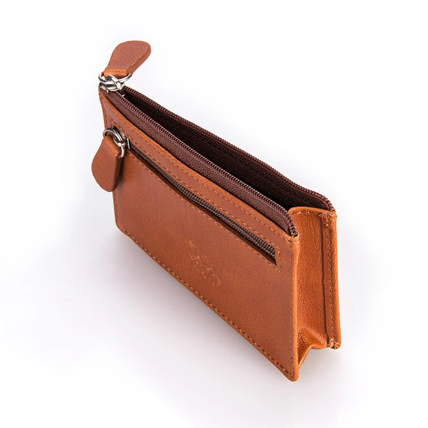 Factory Customized Gift Leather Keychain Coin Purse Zipper Coin Purse Leather Coin Bag Women