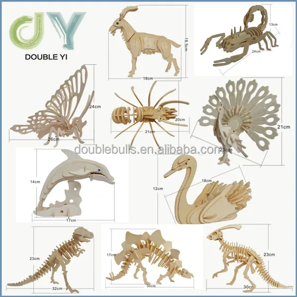 Cheap 3D mini swan shaped wooden puzzle , baby educational toys