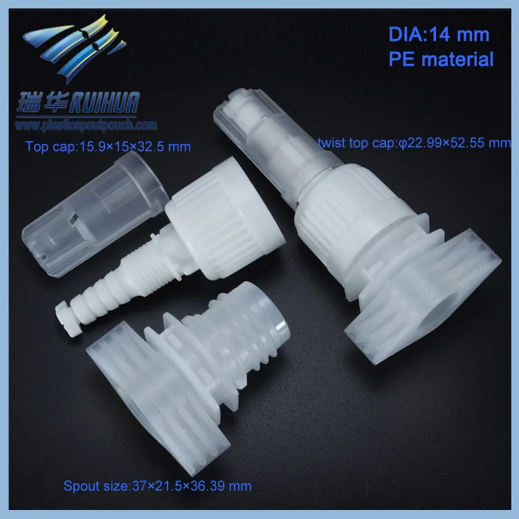 Wholesale 14mm pharmaceutical plastic screw caps for pouches