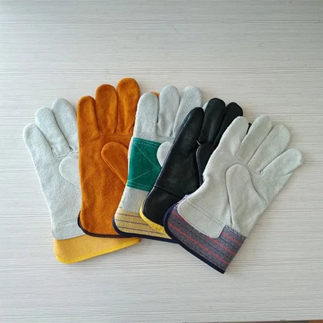 Double Palm Heavy Duty Reinforced Rigger Leather Work Gloves Safety Gauntlets