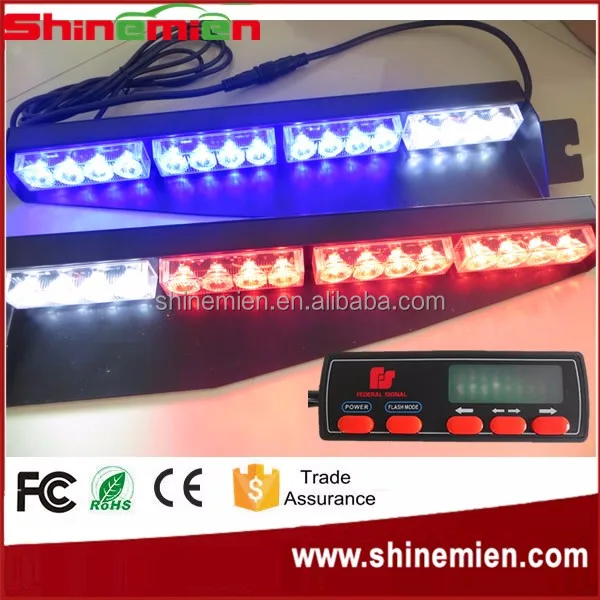 
Windshield Visor Mount LED Light Bar Car Truck Emergency Beacon Light Bar Hazard Strobe Warning 1 Watt 32 LED Visor Strobe Light 