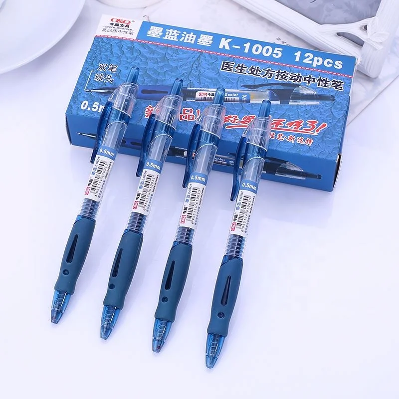 Modern style advertising blue gel pen retractable painting mini gel pen