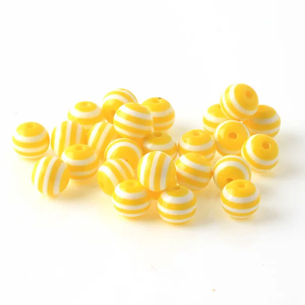 6mm,8mm,10mm,20mm  Mixed Color Round Shape Ball Resin Stripe Beads For jewelry Findings DIY Bracelet Accessory Handcraft