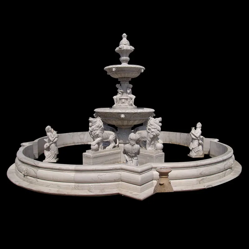 Factory direct sales large marble outdoor water fountain with horse