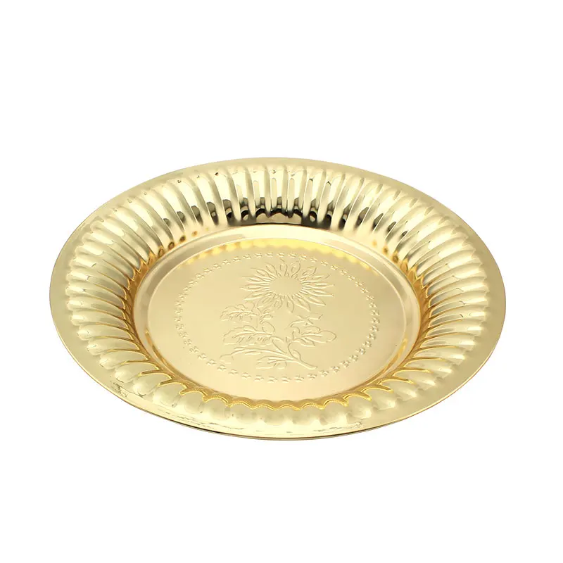 
Alibaba China Supplier Stainless Steel Round Tray Plate Charger Dinner Dishes 