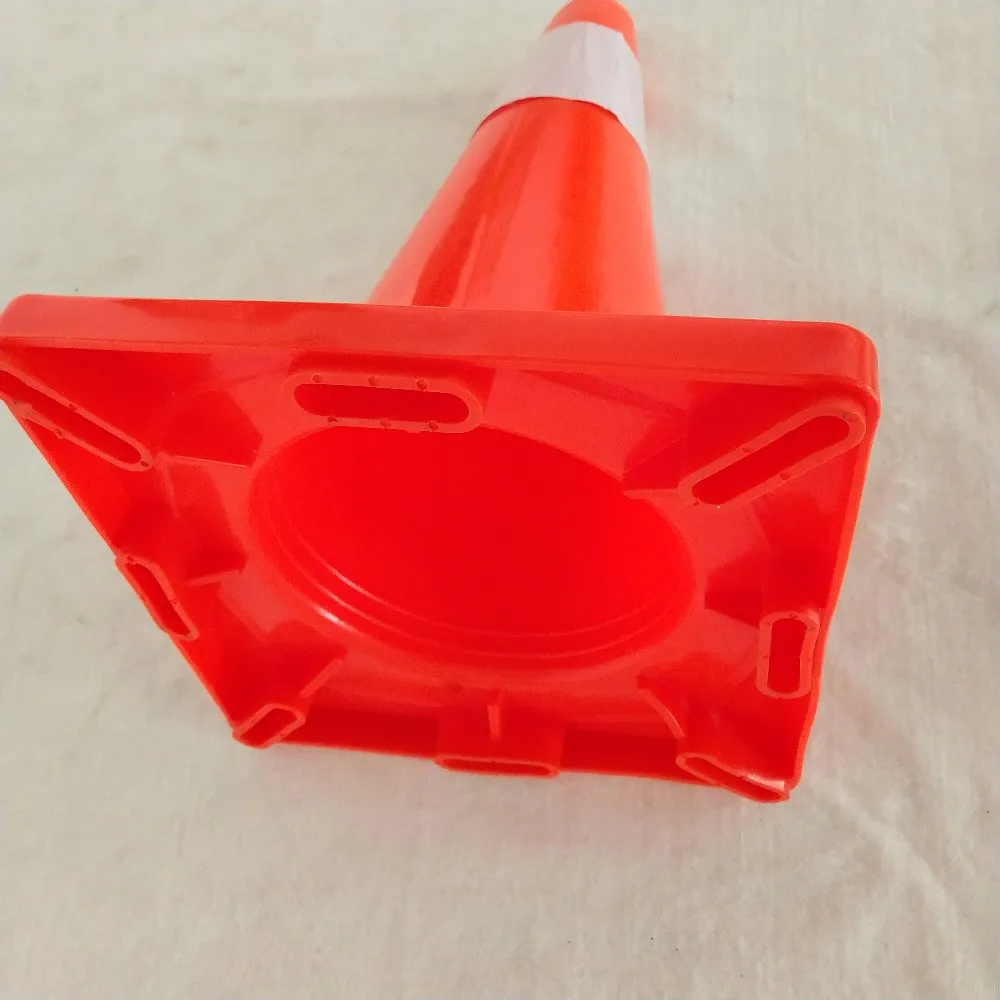 450MM Height 100% New PVC Red Traffic Cone With 150MM Width High Visible Reflective Band For Road Safety Warning