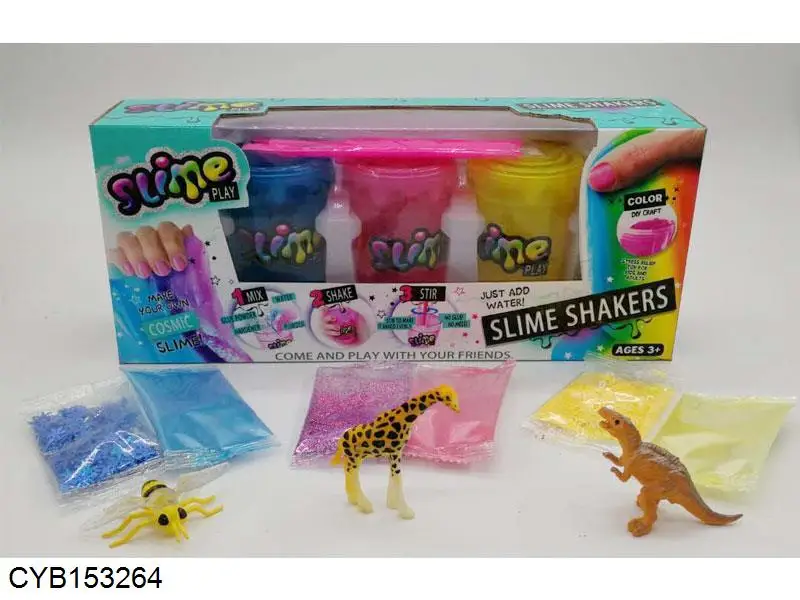 Educational diy shake  set Hot cheap promotional gift colorful  make  crystal slime making kit supplies