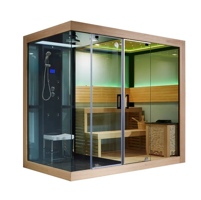 Traditional Dry Sauna and Luxury Steam Shower Cabin (M-6032)