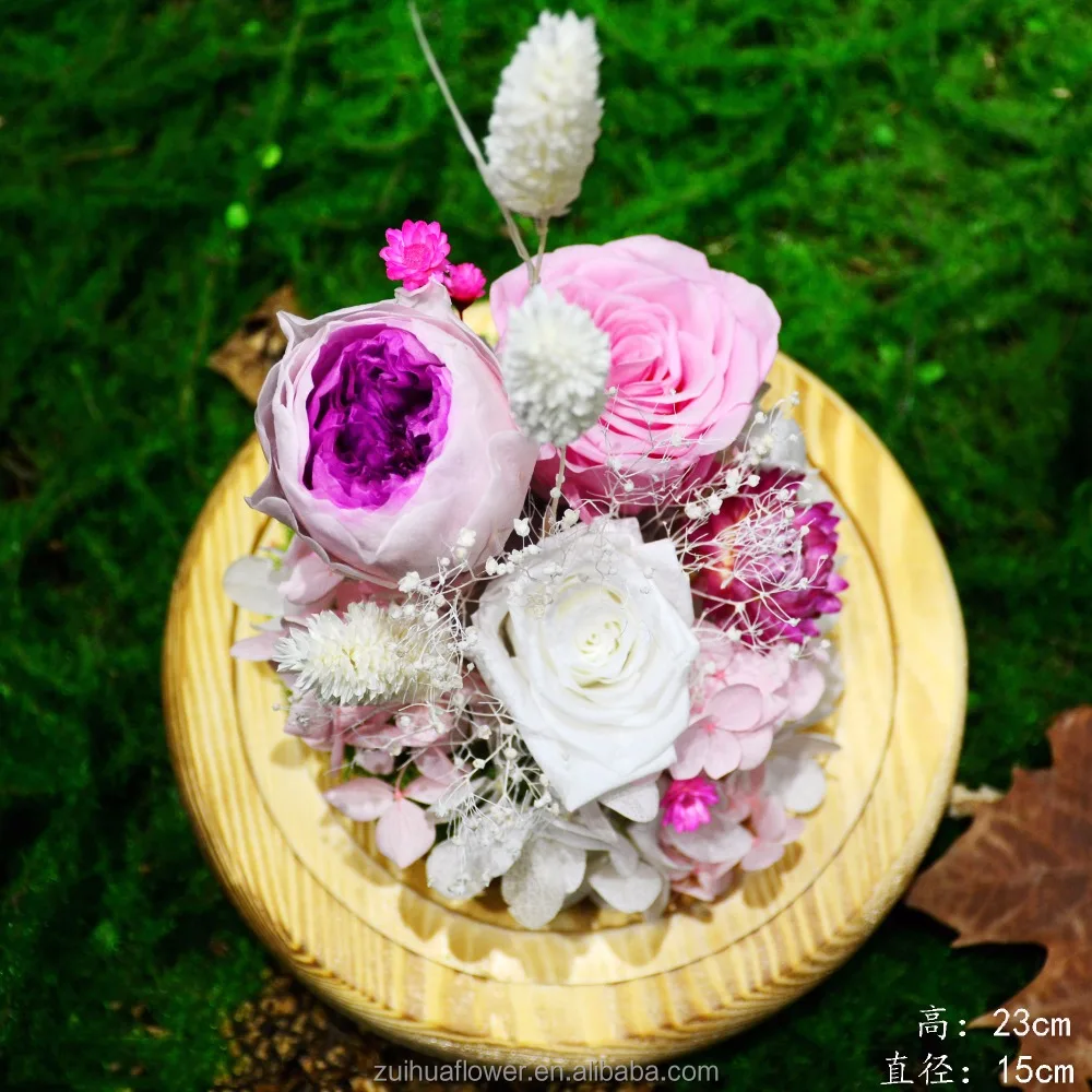 Женский день подарок сохранились роз в стекло купола Eternal розы длительный цветы Доставка по всему миру