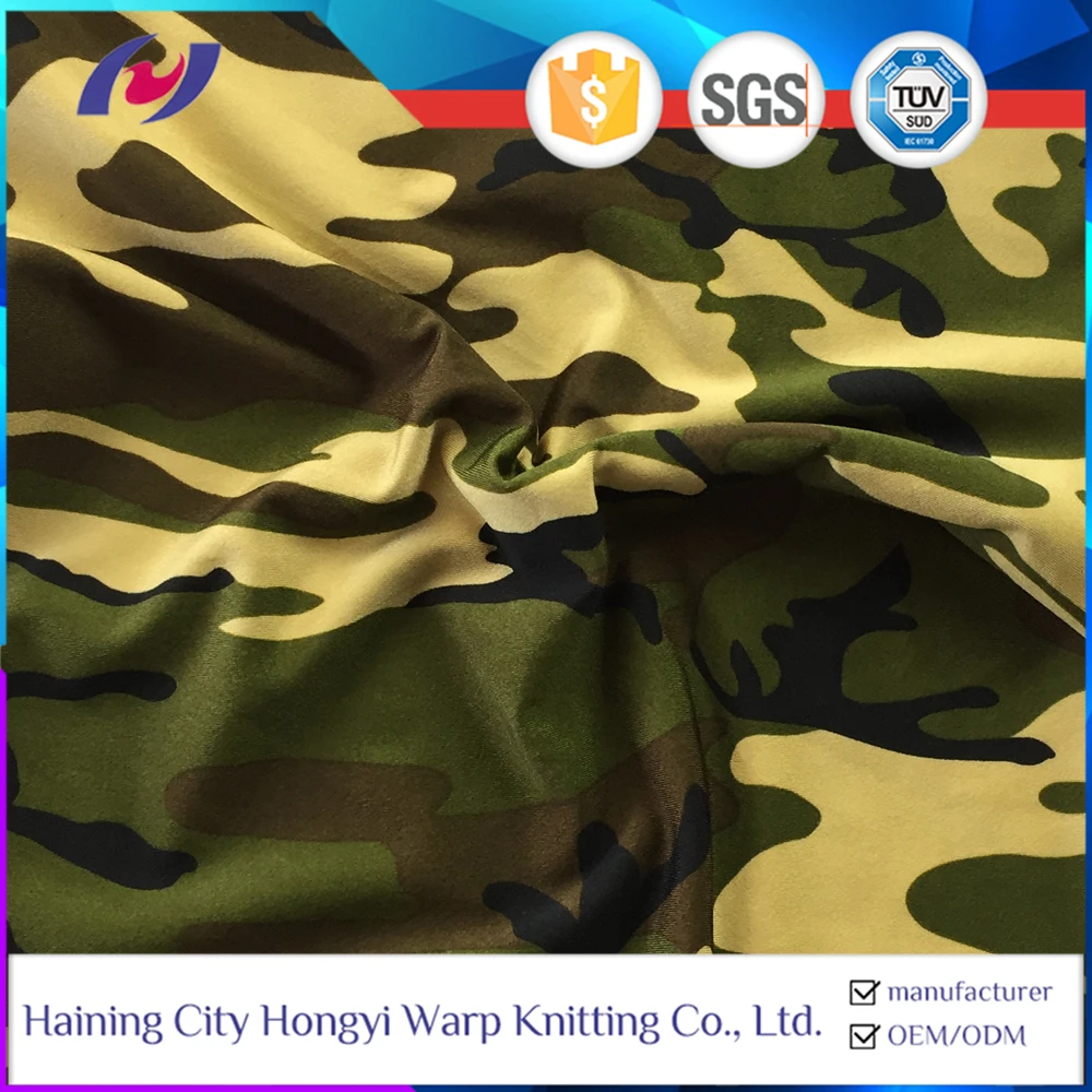 4 Way Stretch 85 Polyester 15 Spandex Camouflage Print Fabric
