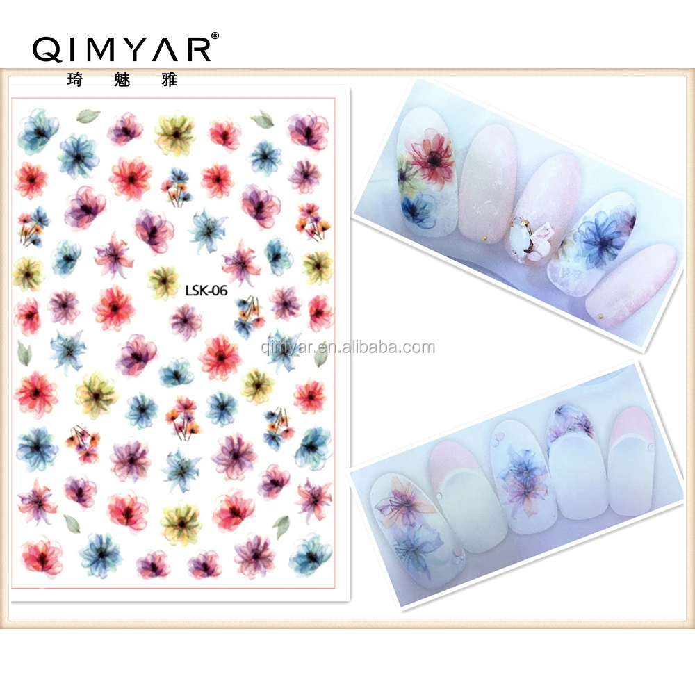 2017 Fashion Beautiful Flowers and Fruits Designed Nail Art Stickers Nail Art Decoration Decals