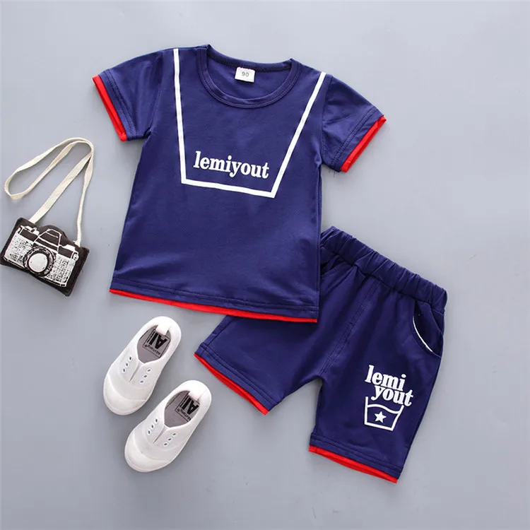 
Summer cotton boy T Shirts short sleeve Casual kid boy clothing set 