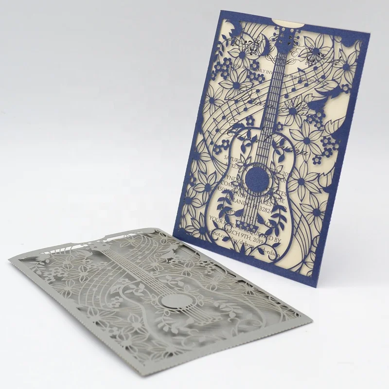 quinceanera invitations guitar wedding invitation cards models laser cut unique invitation card wedding