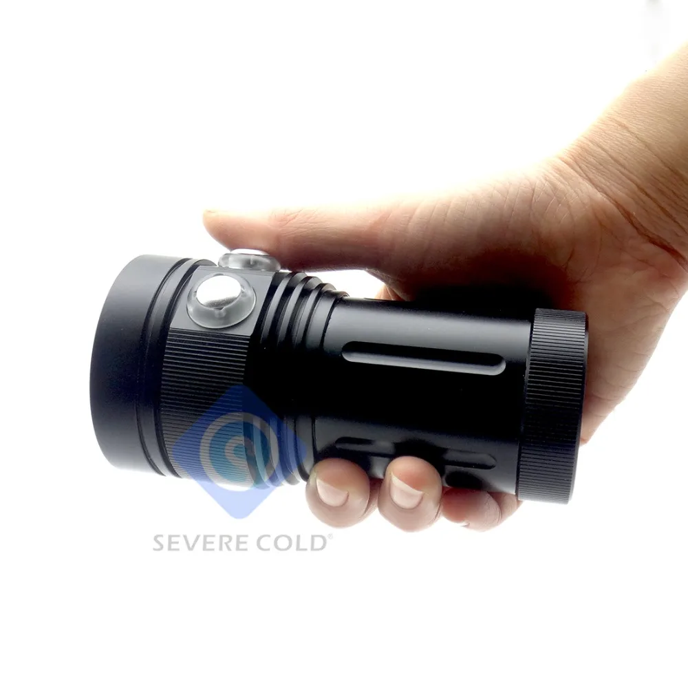 Professional Diving Light Underwater 100m Scuba Video Light 15 XML2+6 Red+6 UV LED Photography Video Dive Flashlight Lamp