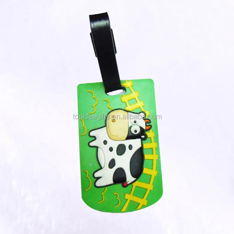 cute green Tortoise animal design zoo souvenir gifts pvc luggage tags suitcase tag bag name card holder