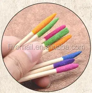 Colorful Nail Art Wood Wooden Orange Stick Nail File Sanding Stick